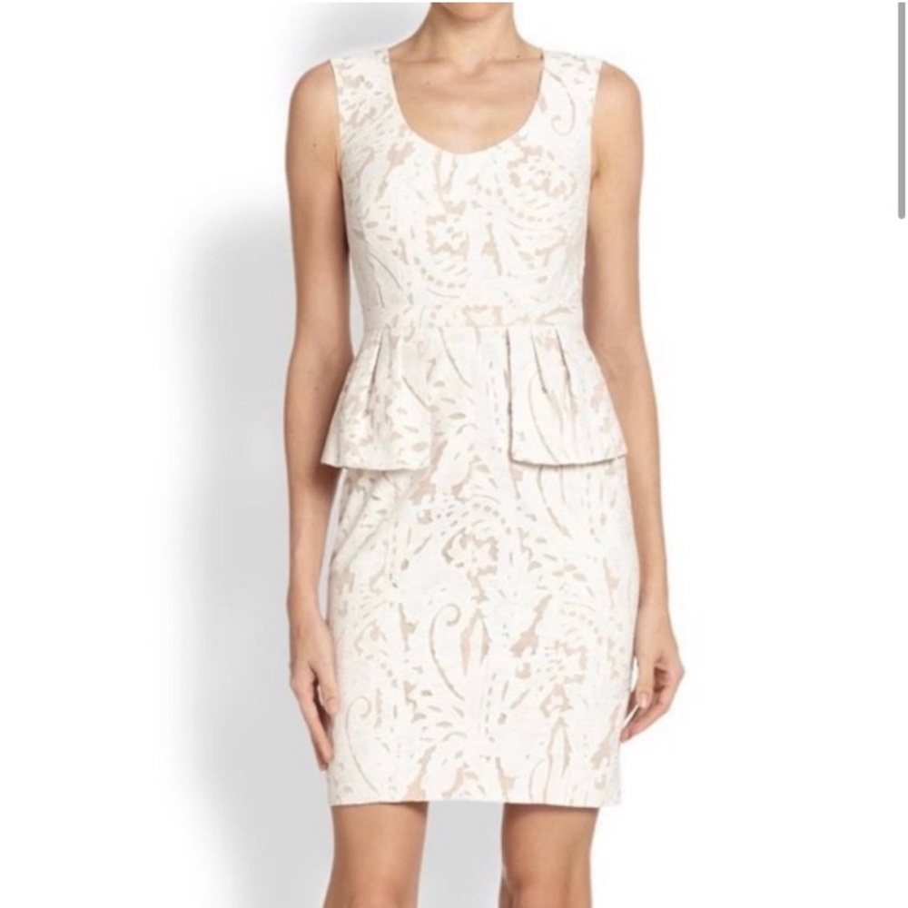 BCBGMAXAZRIA lace peplum dress, size 12 - Picture 2 of 5